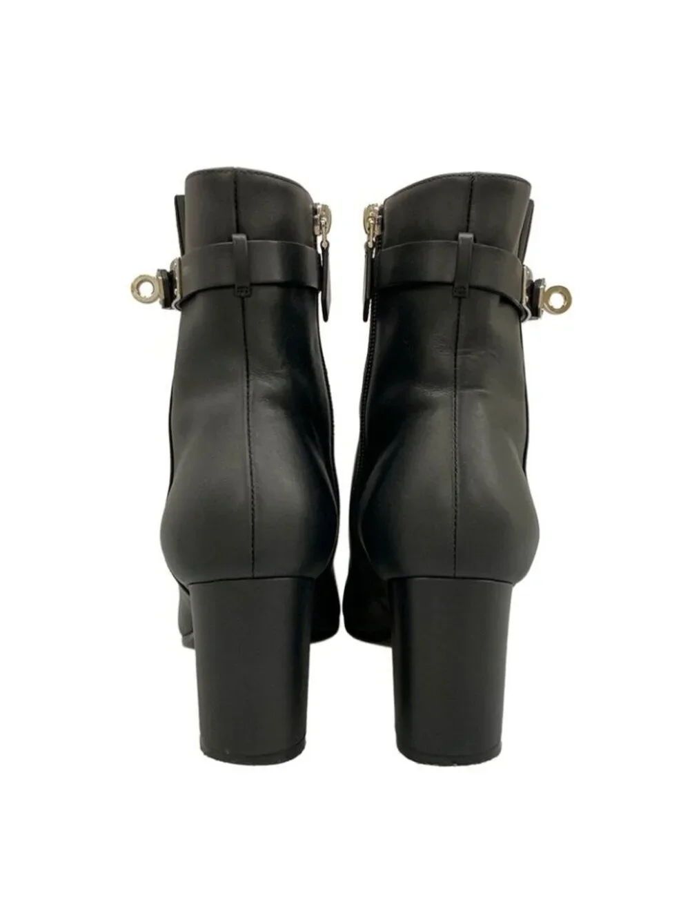 Hermes Short Boots 36.5 Saint Germain Black Silver Kelly Leather - Picture 6 of 14